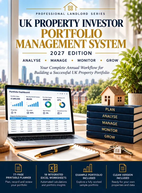 Cover of the UK Property Investor Portfolio Management System, 2027 edition, from the Professional Landlord Series
